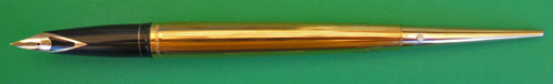 SHEAFFER LIFETIME, GOLD PLATED DESK PEN. FINE IMPERIAL INLAID NIB. CARTRIDG FILLER